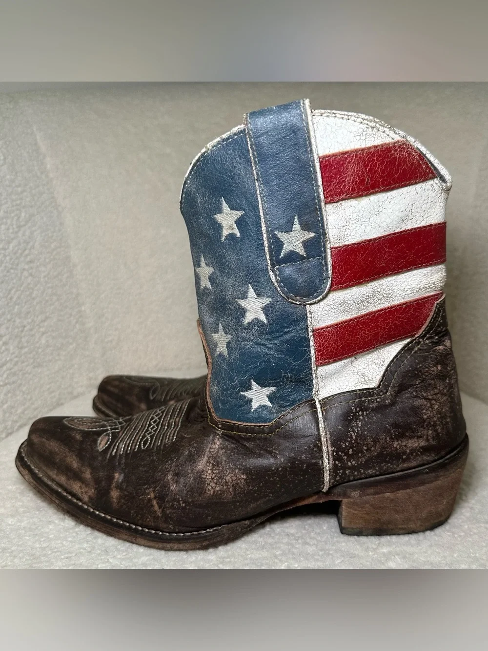 Americana Patriotic Western Boots USA Flag Leather Summer 4th of July‎ Cowboy 8
